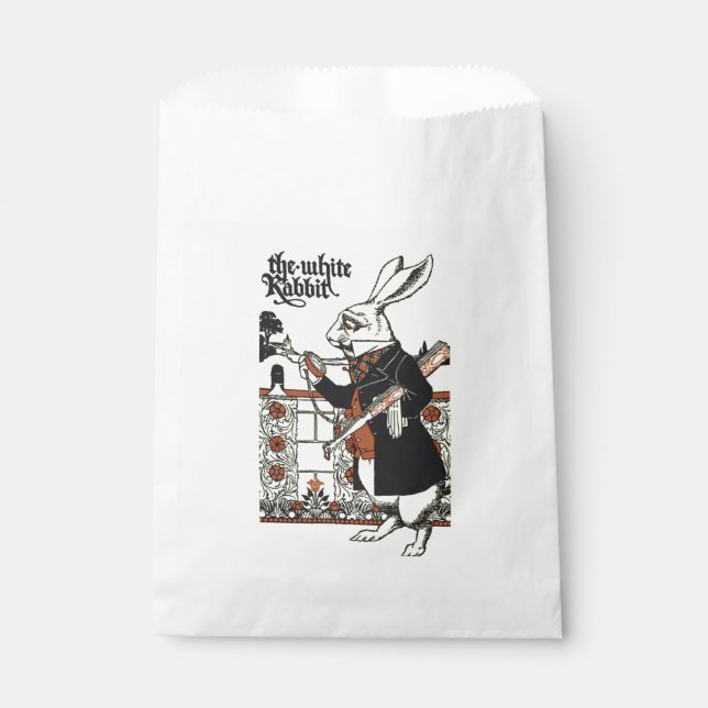 Alice White Rabbit Classic Wonderland  Favour Bags (Front)