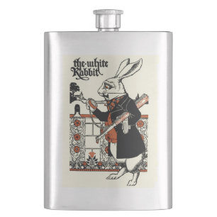 Alice White Rabbit Classic Wonderland  Hip Flask