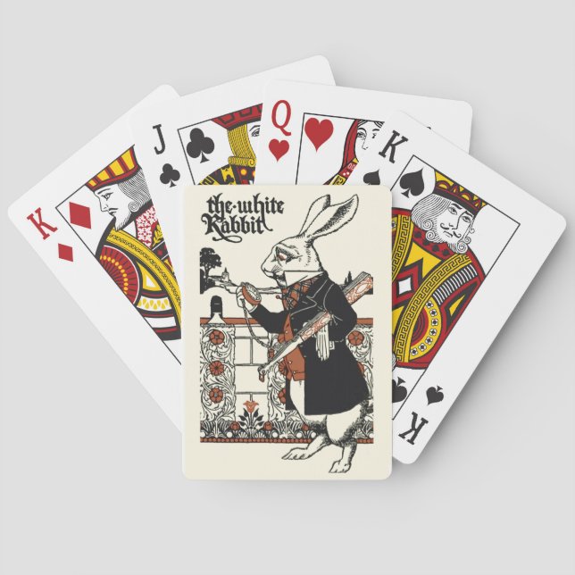 Alice White Rabbit Classic Wonderland  Playing Cards (Back)