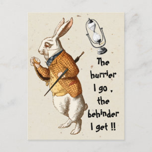 Alice - White Rabbit - Hour Glass 1865 Postcard