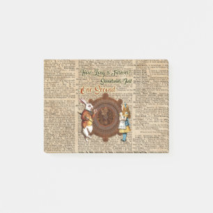 Alice & White Rabbit Vintage Dictionary Art Quote Post-it Notes