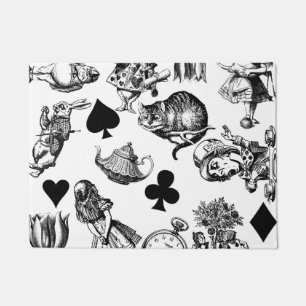 Alice White Rabbit Wonderland Cheshire Cat Doormat