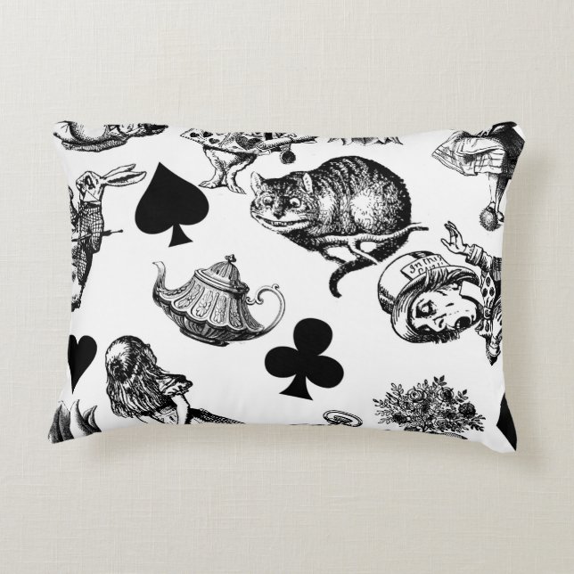 Alice White Rabbit Wonderland Classic Decorative Cushion (Back)