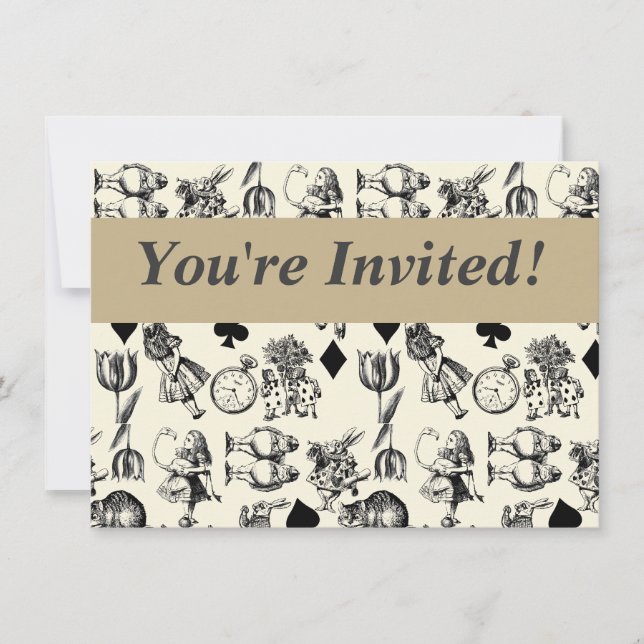 Alice White Rabbit Wonderland Classic Invitation (Front)