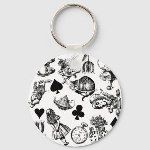 Alice White Rabbit Wonderland Classic Key Ring