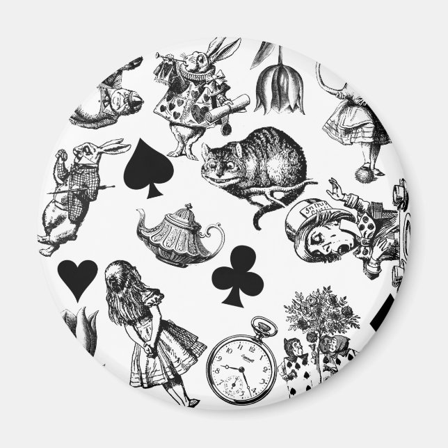 Alice White Rabbit Wonderland Classic Magnet (Front)