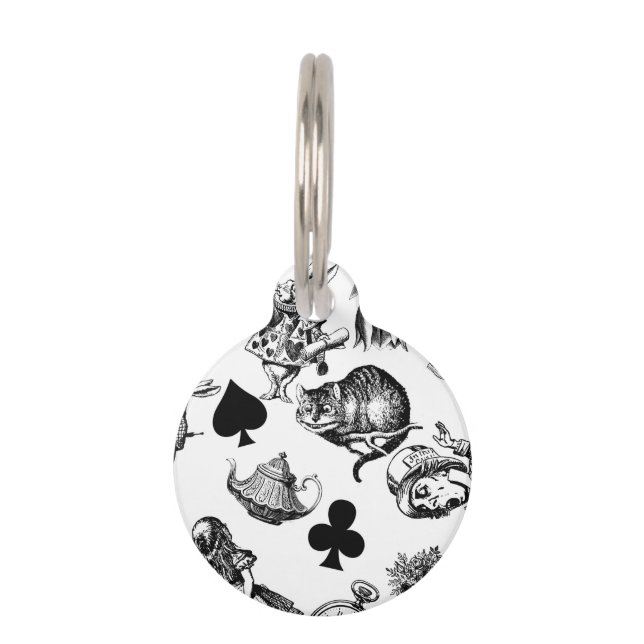 Alice White Rabbit Wonderland Classic Pet Tag (Front)