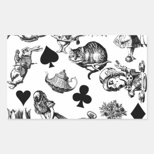 Alice White Rabbit Wonderland Classic Rectangular Sticker