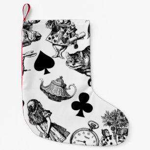 Alice White Rabbit Wonderland Classic Small Christmas Stocking