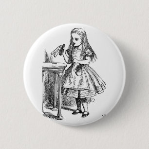 Alice with "Drink Me" Bottle 6 Cm Round Badge