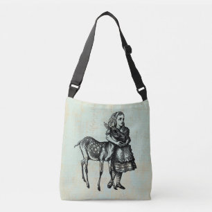 Alice with Fawn Alice in Wonderland Art Crossbody Bag