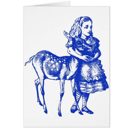 Alice with Fawn Inked Blue Card