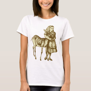 Alice with Fawn Inked Sepia T-Shirt
