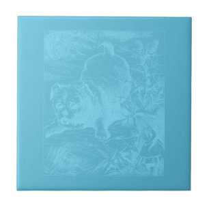 Alice with Puppy Alice in Wonderland CUSTOM COLOR Tile