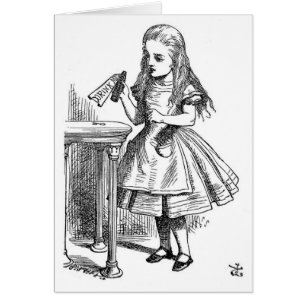 Alice with the "Drink Me" Bottle
