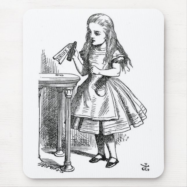 Alice with the "Drink Me" Bottle Mouse Mat (Front)