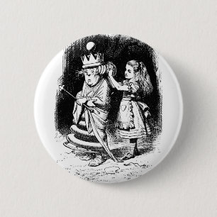 Alice with the White Queen 6 Cm Round Badge