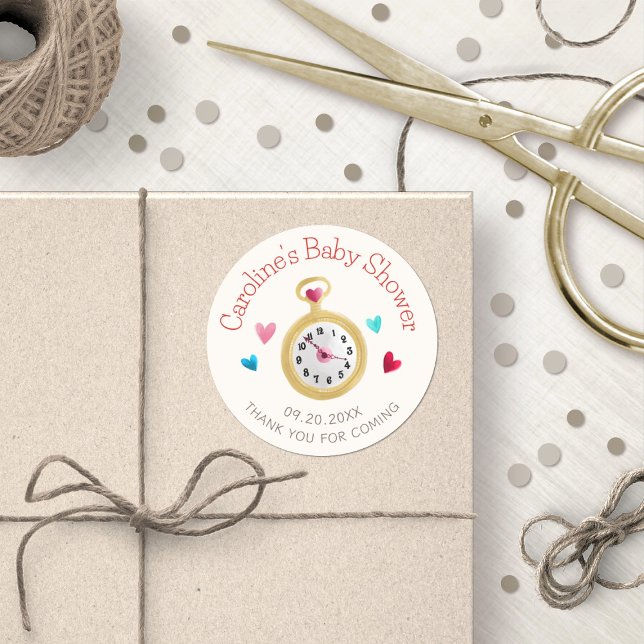 Alice Wonderland Birthday Shower Classic Round Sticker (Creator Uploaded)