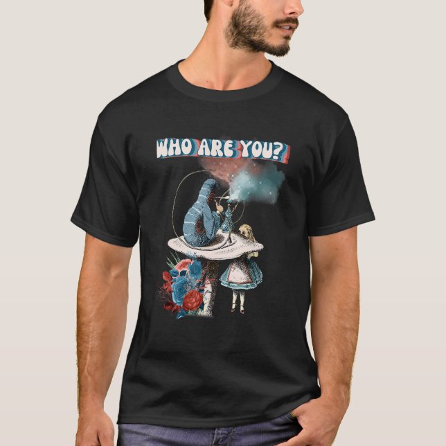 Alice Wonderland Caterpillar Smoking Hookah Pipe T-Shirt (Front)