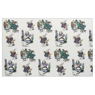 Alice Wonderland Looking Glass White Rabbit LARGE Fabric