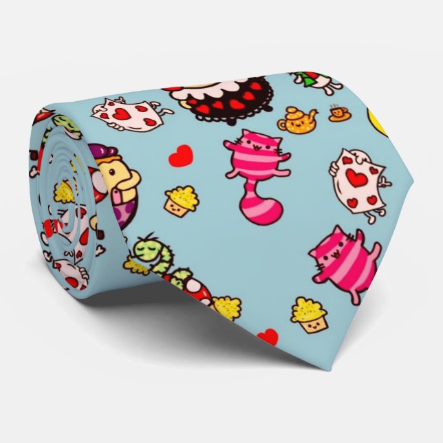 Alice Wonderland Mad Hatter Cat Doodle Art by Leah Tie (Rolled)