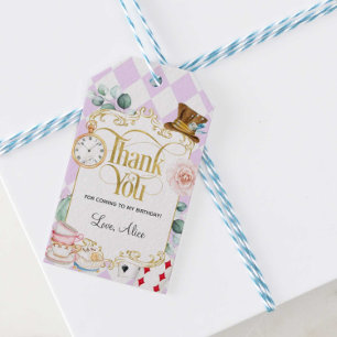 Alice wonderland mad hatter tea party favour gift  tags