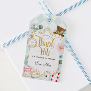 Alice wonderland mad hatter tea party favour gift tags