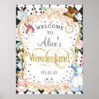 Alice wonderland mad hatter tea party welcome sign