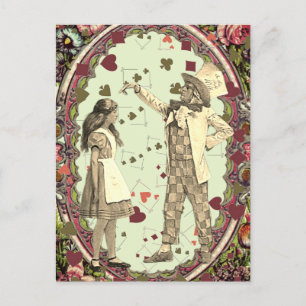 Alice Wonderland Mad Hatter Vintage Illustration Postcard