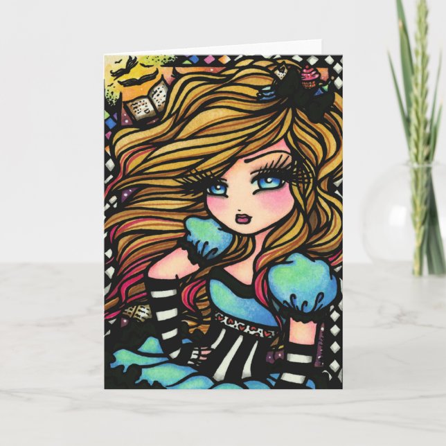 Alice Wonderland Rabbit Fairy Fantasy Card (Front)