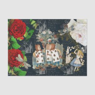 Alice Wonderland Roses Cards Literary Tissue Paper