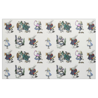 Alice Wonderland White Rabbit fairytale MEDIUM Fabric