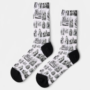 Alice's Adventures in Wonderland Pattern Socks