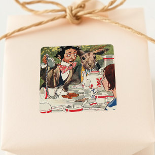Alice's Adventures in Wonderland Tea Party Vintage Square Sticker