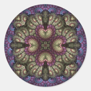 Alice's Asters II Round Stickers