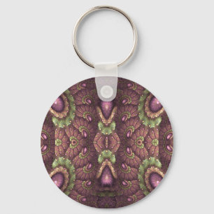 Alice's Asters Purple Abstract Pattern Key Ring