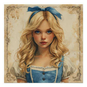 Alice's Charming Quest: Wonderland Whimsy Poster