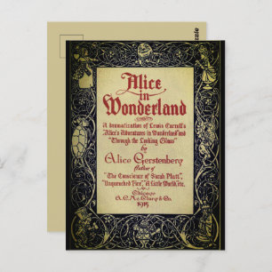 Alice's in Wonderland Book Covers Postcard