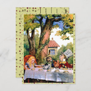 Alice's in Wonderland Tea Party Mad Hatter Postcard