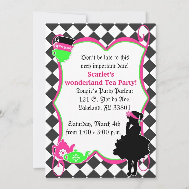 Alice's Mad Tea Party Invite (Front)