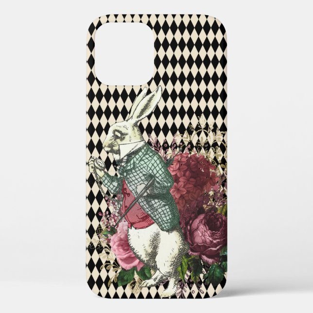 Alice's Rabbit Harlequin Pattern Case-Mate iPhone Case (Back)