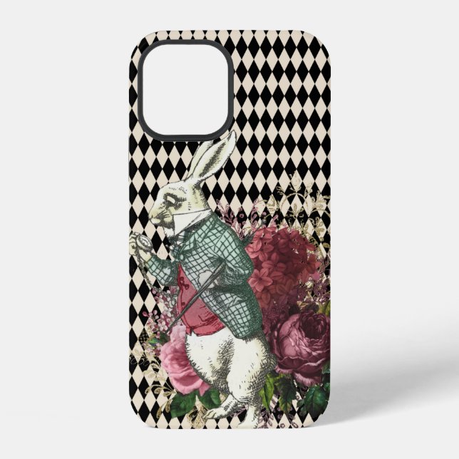 Alice's Rabbit Harlequin Pattern iPhone Case (Back)