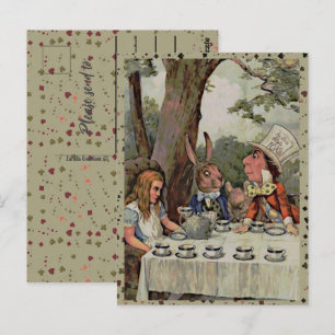 Alice's Tea Party MadHatter Wonderland Postcard