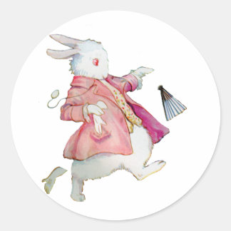 Alice's White Rabbit in Wonderland Classic Round Sticker