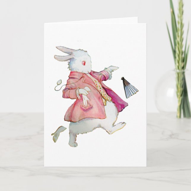 Alice's White Rabbit in Wonderland Holiday Card (Front)