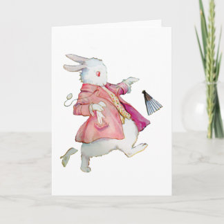 Alice's White Rabbit in Wonderland Holiday Card