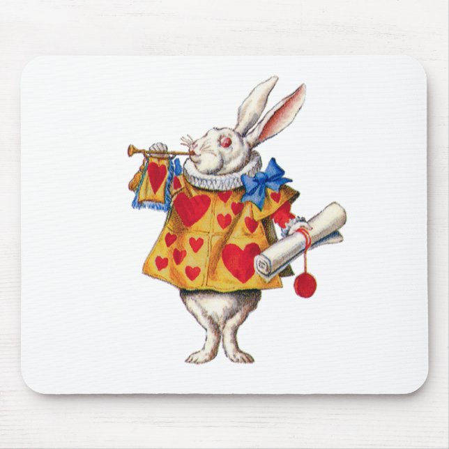 ALICE'S WHITE RABBIT IN WONDERLAND MOUSE MAT (Front)