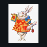 ALICE'S WHITE RABBIT POSTCARD<br><div class="desc">Alice's White Rabbit , all dressed up,  calls the Court in Wonderland,  to order for the Trial of the Knave of Hearts. Beautiful!</div>