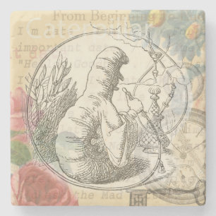 Alice's Wonderland Caterpillar: Original Tenniel Stone Coaster