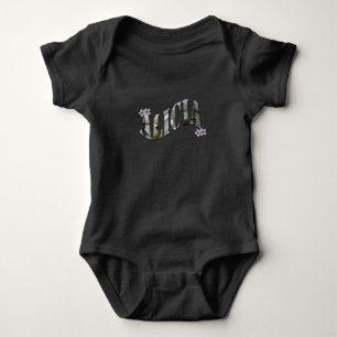 Alicia, Girls Name Made With Blossoms, Baby Bodysu Bodysuit
